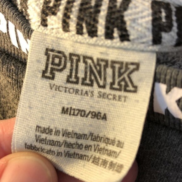 M Pink Victoria Secret grey pullover sweater - Picture 3 of 10